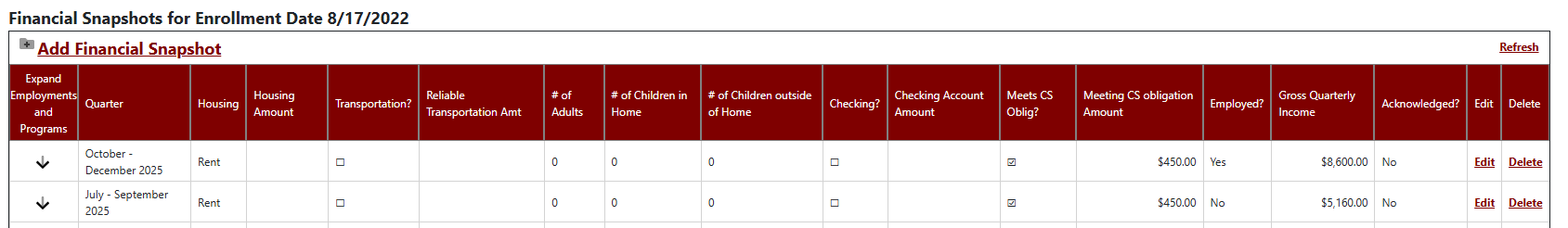 Enrollment grid image
